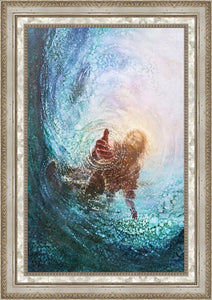 The Hand of God painting by Yongsung Kim - Gray Frame