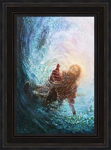 The Hand of God painting by Yongsung Kim - Black Frame