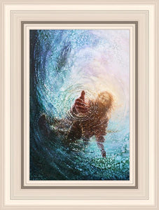 The Hand of God painting by Yongsung Kim - Beige Frame