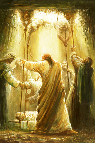 Arise, Take Your Bed and Walk is a painting that depicts Jesus Christ healing the man with palsy - Yongsung Kim | Havenlight | Christian Artwork